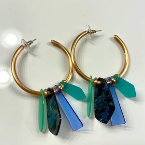 Kendra Scott Rose Gold Hoops with stained glass